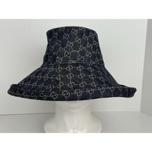 Gucci Blue Denim Wide Brim Hat